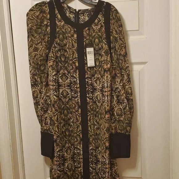 BCBGMaxAzria Green and Black Midi Dress - Picture 2 of 5